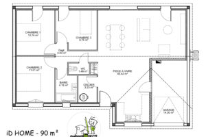 maison individuelle Idhome plan 90m²